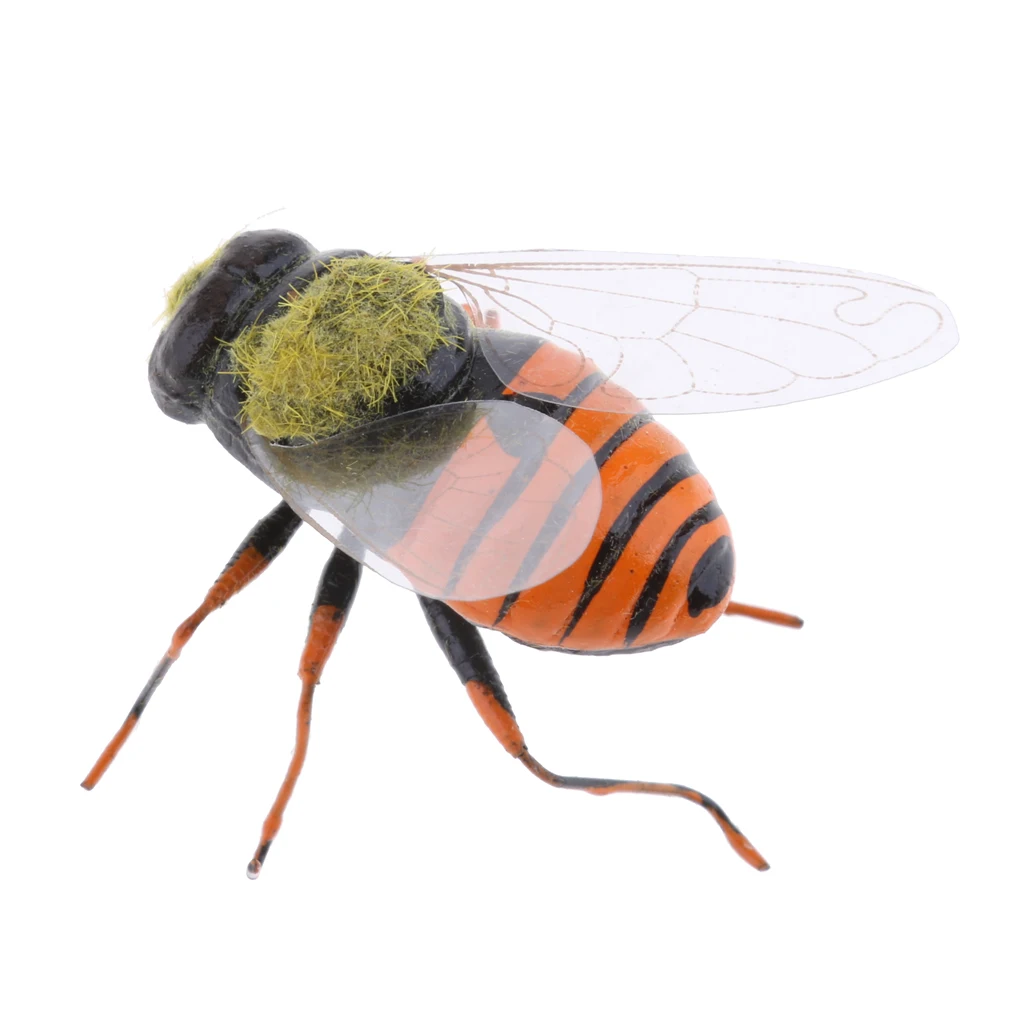 Bee Ловля нахлыстом, 1 шт., Шмель, пчела, кузнечик, жук, сухие мухи, Реалистичная приманка, насекомое, для приманки, набор для украшения дома и сада - Цвет: Bee