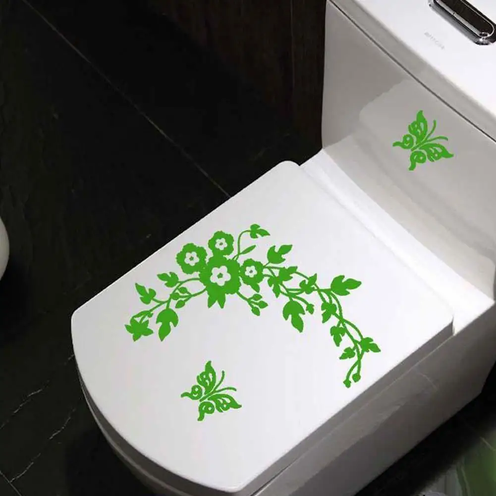 Новая бабочка цветок лоза наклейка на стену для ванной комнаты украшение дома