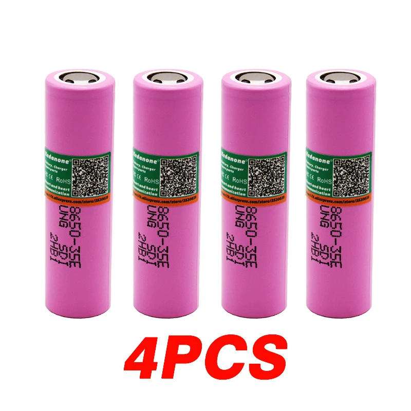 4pcs Аккумулятор для samsung 18650 3500mAh 13A разрядка INR18650 35E INR18650-35E 18650 литий-ионный аккумулятор 3,7 v аккумуляторная батарея - Цвет: 4pcs