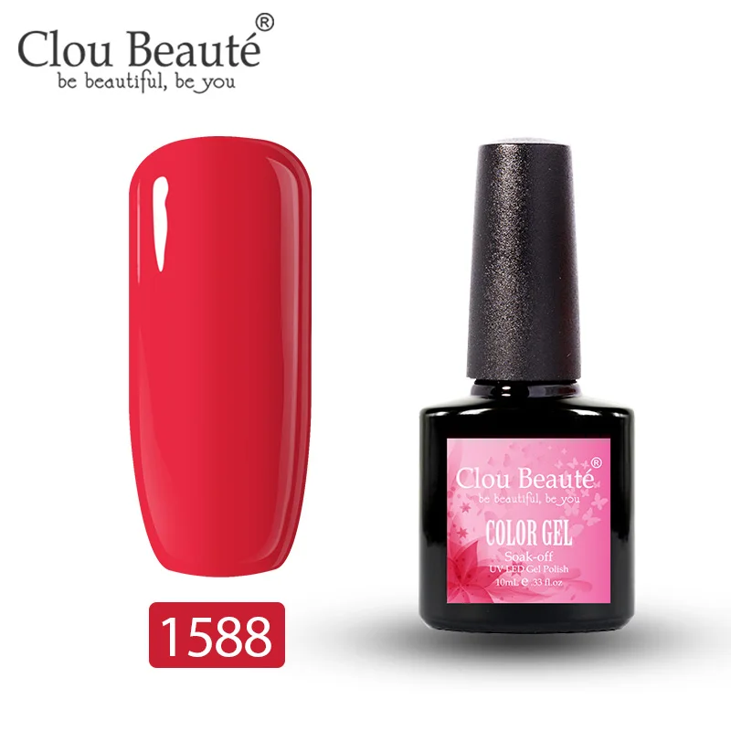 Clou Beaute 10 мл гель лак для ногтей цвета 179 гель лак все для маникюра Полупостоянный УФ лак удаляющийся замачиванием белый грунтовка для ногтей - Цвет: 1588