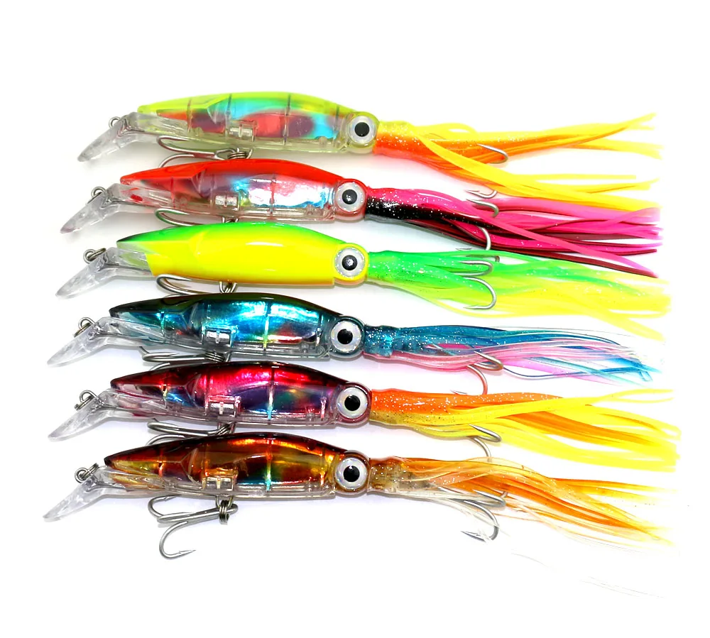 

HENGJIA 30pcs hard plastic big octopus squid jigs wobblers artificial crankbaits Pesca fishing tackles