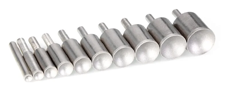 7pcs/set 4-10mm 600# Diamond Grinding Heads Cylindrical Wheel Ball Polishing Tools for Beeswax Agate Jade