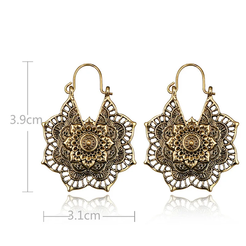 1 Pair Women Lady Girl Earrings Ear Stud Drop Pendant Hollow Flower Vintage Jewelry M8694 | Украшения и аксессуары