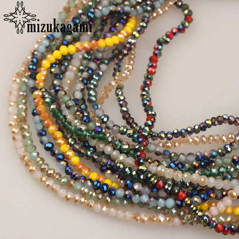 

4mm 140pcs/lot Rondelle Crystal Glass Czech Loose Beads Facet Interval Beads For DIY Necklace Jewelry Accessories