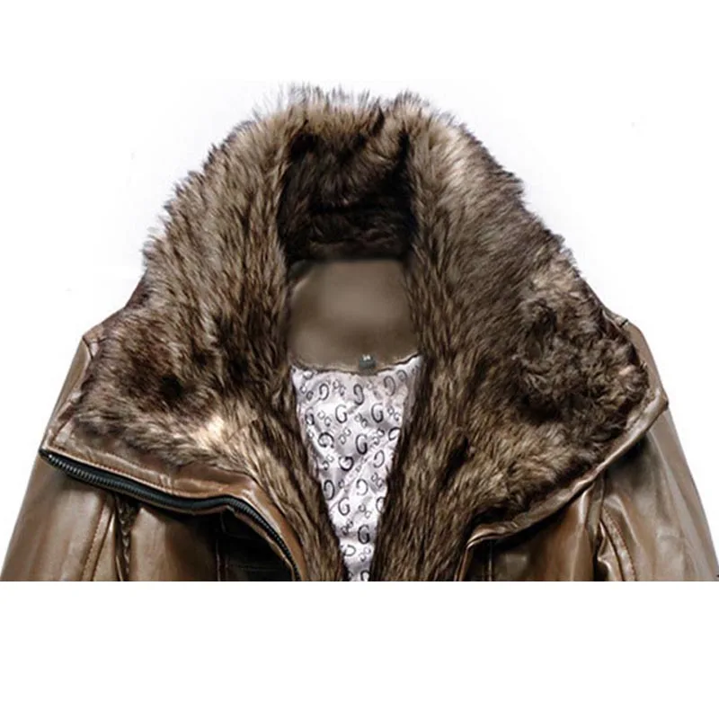 Зимняя кожаная куртка Мужская куртка-бомбер мотоциклетные кожаные куртки для