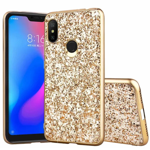 gold Мягкий чехол из ТПУ с блестящими блестками для Xiaomi Redmi Note 5 Pro Global Version 5,99 ''чехол Redmi Note 6 Pro 6,26'' - Цвет: gold
