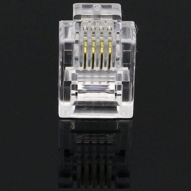 100 шт. 4P4C 4 контактный разъем для телефонной модульной розетки RJ10|jack plug connector|connector