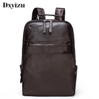 new fashion mens genuine leather backpack boys usb large capacity computer bags high quality student college school bag male