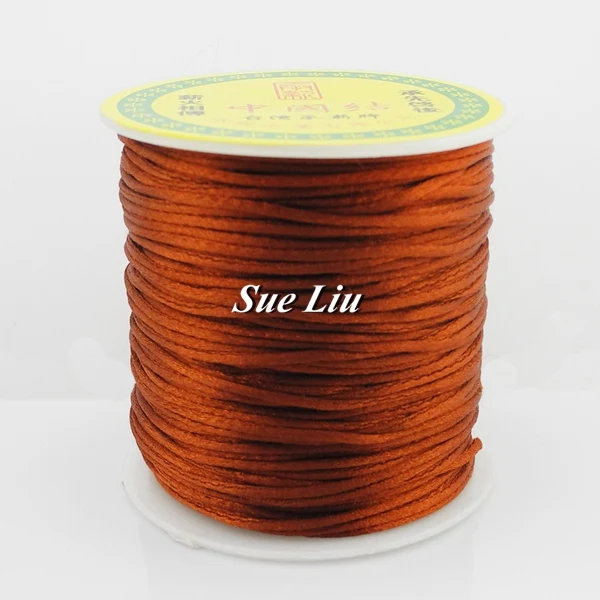 Lt Brown CX713 1 мм 48-Цвет Rattail атласный шнур китайский узел Бисер шнур для маленьких Силиконовый грызунок Цепочки и ожерелья: нейлон 80yd катушки NCN7S - Цвет: Lt Brown CX713