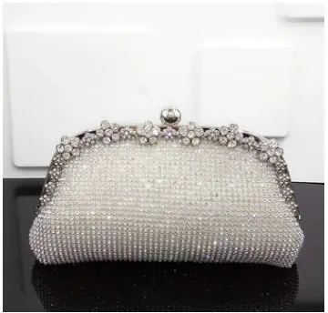 Silver chain clutch Мода, вечерняя сумка на цепочке с бриллиантами, черные, серебристые, золотые свадебные сумки для невесты, женские вечерние сумки-мессенджеры, элегантные клатчи - Цвет: Silver chain clutch