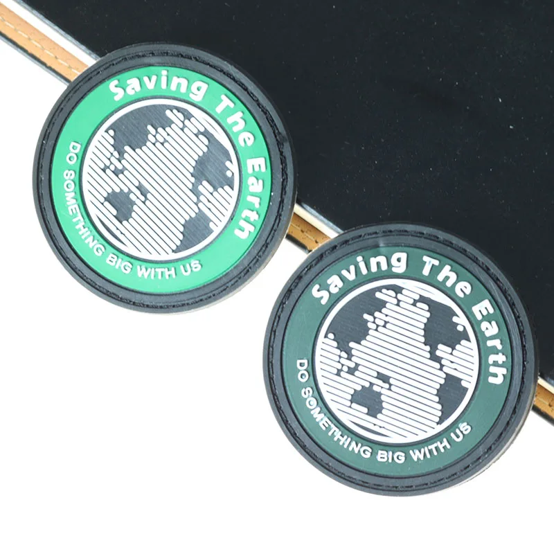 3D ПВХ резиновая вышивка земля Водонепроницаемая Пряжка значок для одежды