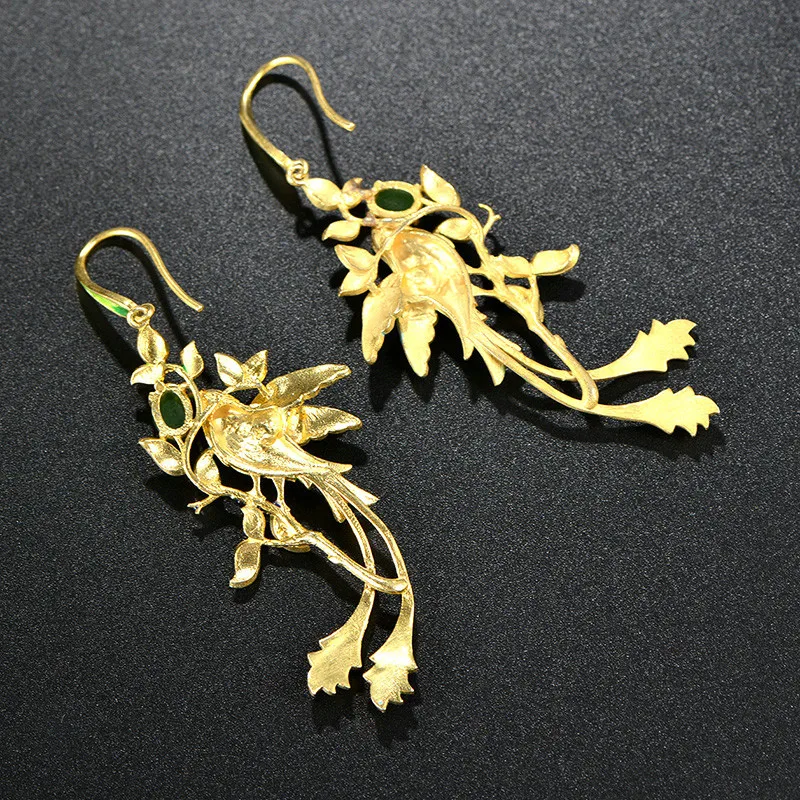 INALIS Роскошные стерлингового серебра 925 крупные серьги с подвесками мульти