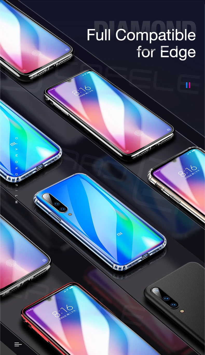 CAFELE Защита экрана для Xiaomi mi 9 полное покрытие закаленное стекло 6D изогнутый край 9H HD Защитное стекло для Xiao mi 9 анти-синий