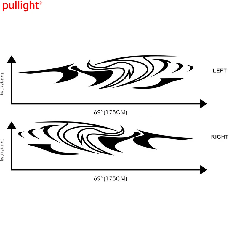 1 пара автомобильных спортивных полос контура путаницы Переводные картинки на