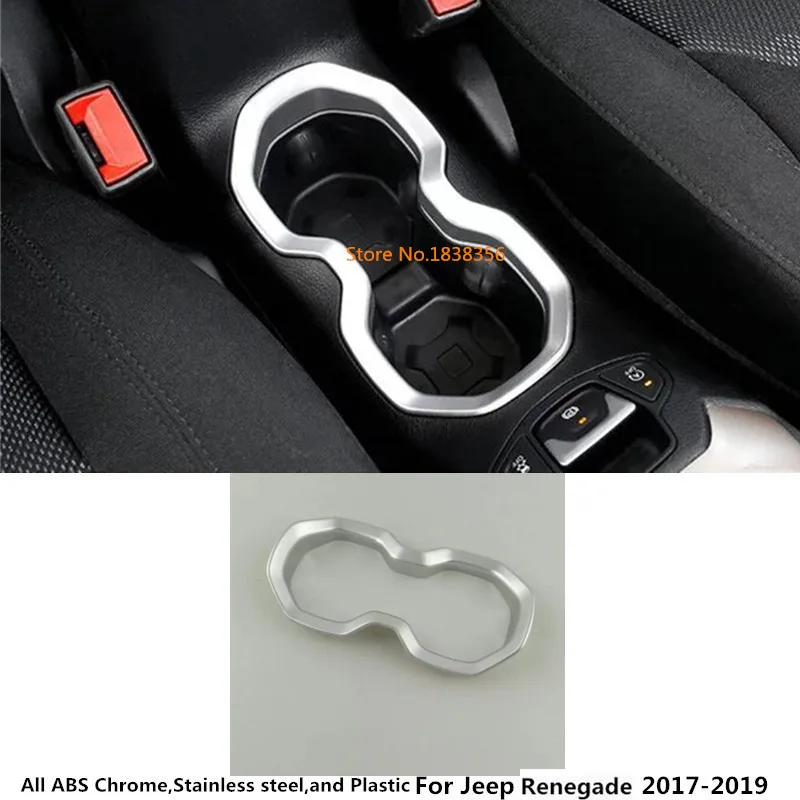 

Для Jeep Renegade 2017 2018 2019 2020 Автомобильная внутренняя отделка из АБС серебра центральная консоль средняя чаша коробка передач подлокотник рамка ...