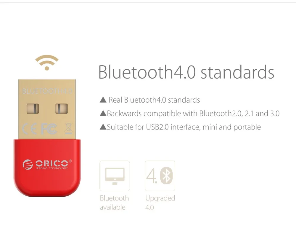ORICO USB Bluetooth адаптер Bluetooth 4,0 ключ aptx музыкальный звуковой приемник адаптер до 20 м беспроводной диапазон для Windows компьютера