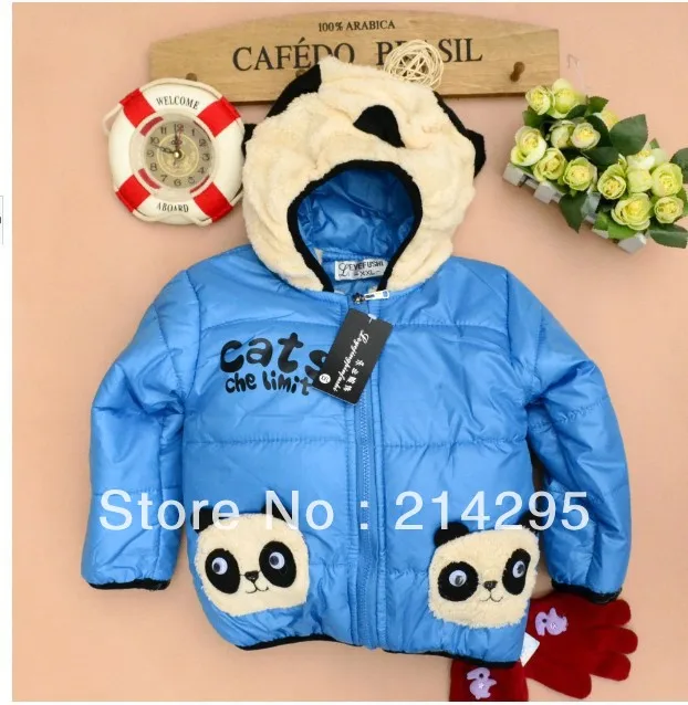 Children's clothing wholesale 2013 new winter double bear children pocket add flocking cotton-padded jacket private cotton coat | Мать и