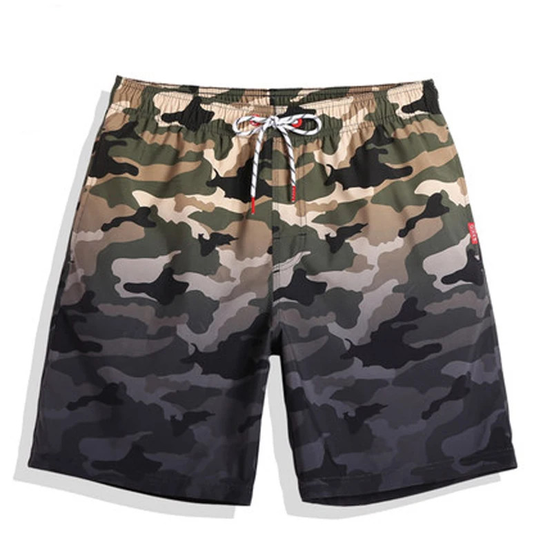 

Summer Mens Beach Board Shorts Sport Running Surfing Swimsuit Camouflage Polyester Quick Dry Bermuda Plus Size Swimming Trunks