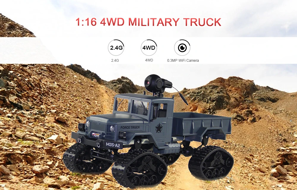 Abay Горячая 1/16 2,4G 4WD RC Автомобиль матовый внедорожный грузовик снег шины с передний светильник RTR YH-34