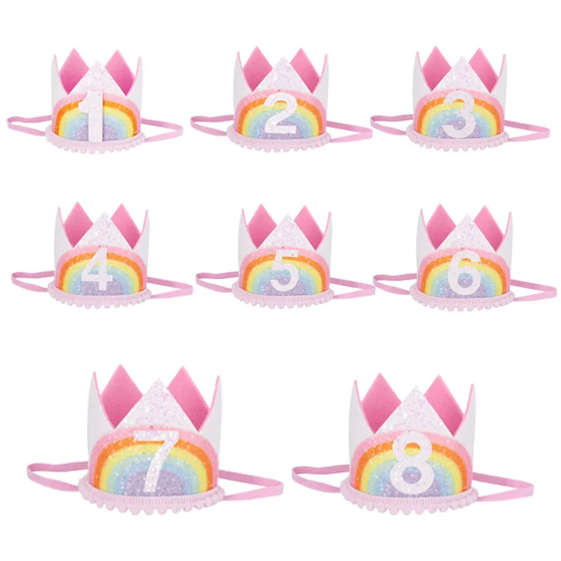 Chicinlife, 1 шт., для 1-8 лет, для мальчиков и девочек, повязка на голову с короной на день рождения, для маленьких детей, сувениры, кепка, 1 шляпы для вечеринки по случаю Дня Рождения, юбилея
