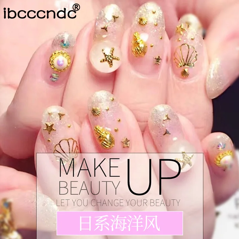 Модные золотые украшения для дизайна ногтей мульти узоры фрукты океан стиль 3D