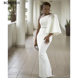 Bridesmaid Dresses Black Girls Prom Dresses One Shoulder Beads Gowns 2019 Africa Style Satin Formal Dress Bridesmaid Dresses Black Girls Prom Dresses One Shoulder Beads Gowns 2019 Africa Style Satin Formal Dress