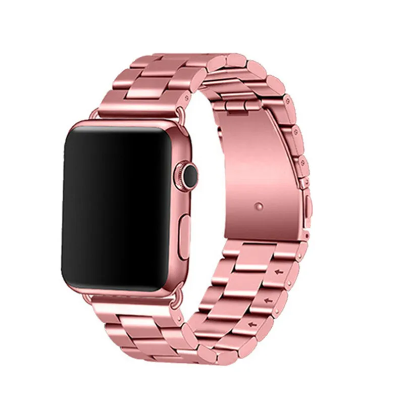 Модный ремешок из нержавеющей стали для Apple Watch band series 4 мм 44 мм/мм 40 мм iWatch 3 2 1 мм 42 мм/мм 38 мм металлический браслет Ссылка браслет ремень