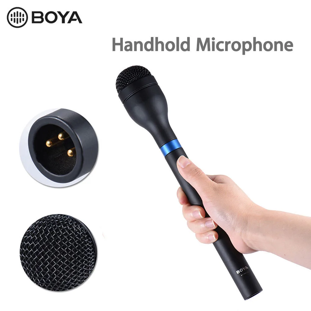 

BOYA BY-HM100 Всенаправленный беспроводной портативный динамический микрофон XLR с длинной ручкой для ENG & Интервью & сбора новостей