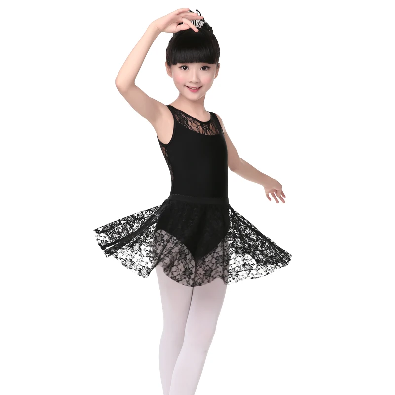 Высококачественный кружевной черный танцевальный купальник без рукавов
