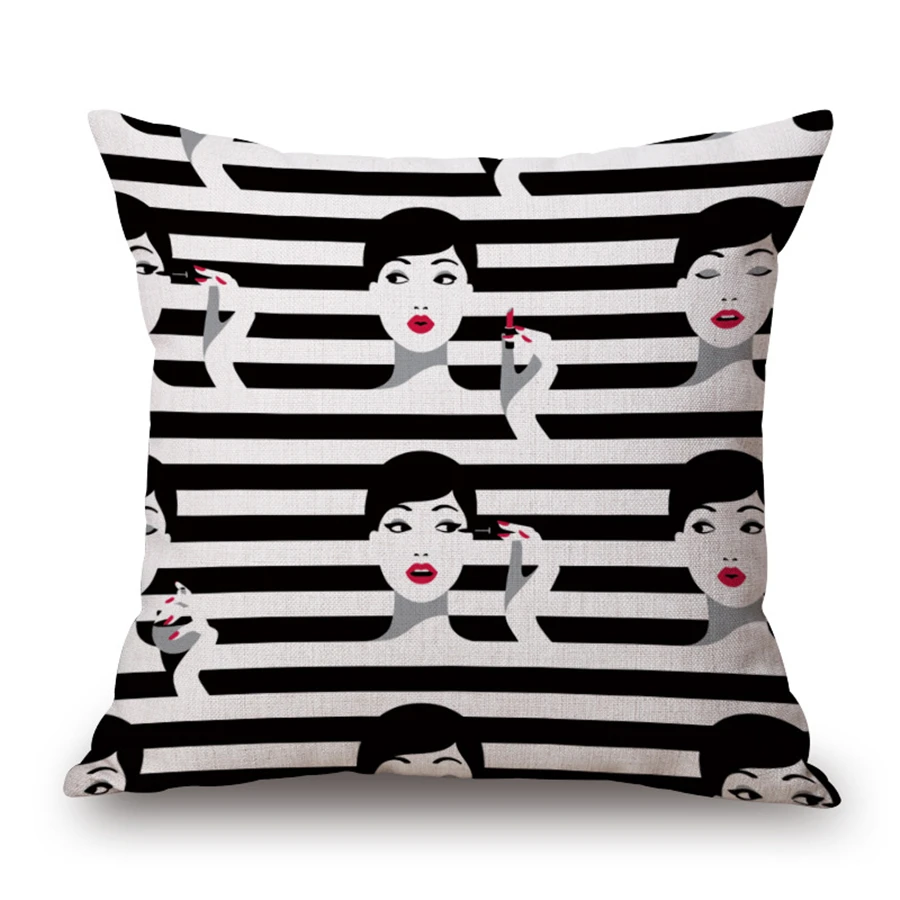 Современные поп арт модные декоративные Пледы Подушки Чехлы красный для дивана в