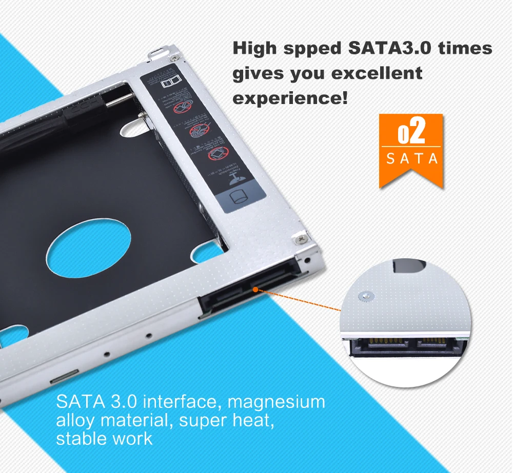 TISHRIC 2nd HDD Caddy 9,5 мм SATA 3,0 SSD DVD HDD чехол Корпус Optibay для Macbook Air Pro 1" 15" 1" SuperDrive Оптический отсек