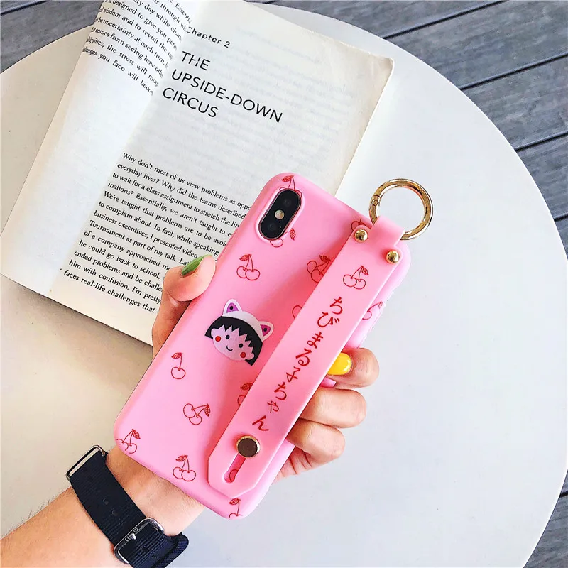Мягкий силиконовый браслет чехол мягкий для телефона s iPhone 6 S 7 8 Plus X XR XS Max Cute Maruko
