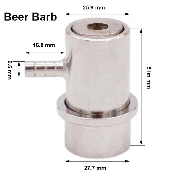 Beer Barb Сверхмощный из нержавеющей стали шаровой замок банальный бочонок отключение газа и жидкости(MFL/Barb) Cornelius стиль домашнего пивоварения пива Kegging - Цвет: Beer Barb