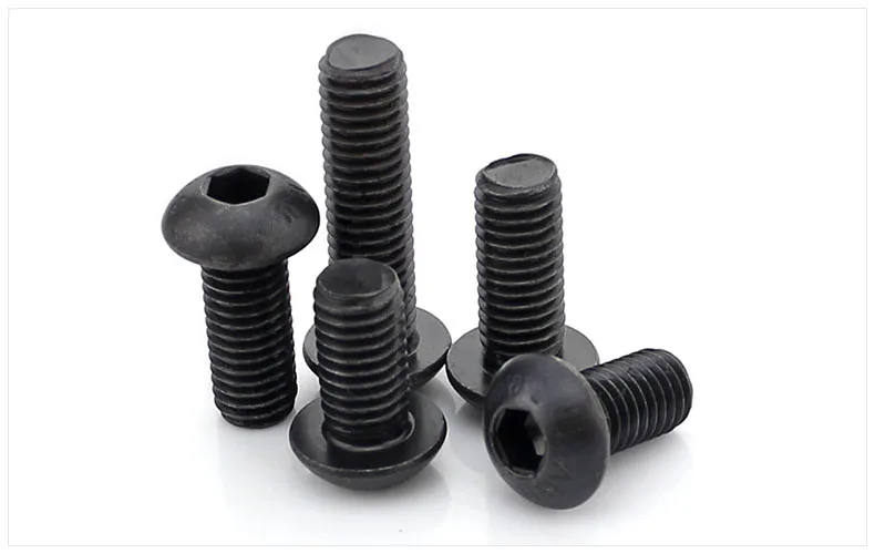 

100pcs/Lot ISO7380 Metric M2.5x25mm M2.5*25 mm Black Grade 10.9 Alloy Steel Button Head Hex Socket Cap Screw Bolt
