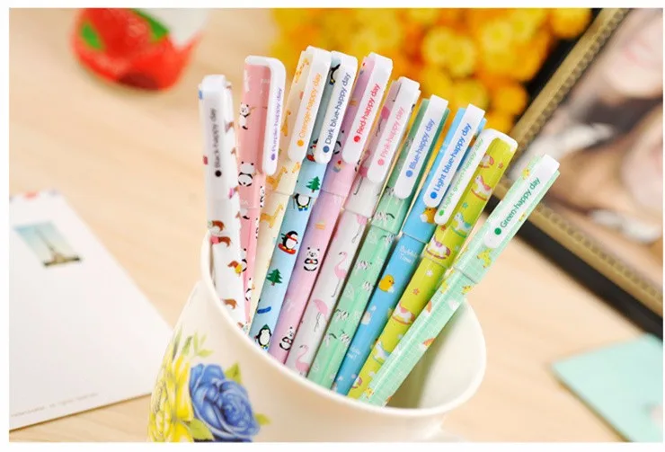 100 шт./лот милые животные гелевая ручка Китайский функция шариковая ручка Kawaii ZAKKA Caneta papelaria материал Эсколар поставка школы F508