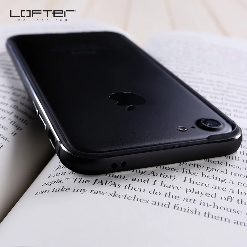 matte black Алюминиевый металлический бампер для iPhone 7 7 Plus, тонкая рамка, чехол для телефона, полная защита, покрытие из сплава, Ультратонкий чехол, Capinha для Apple - Цвет: matte black