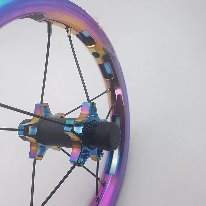1 pair 12 inch bike wheel for balance bike 85mm 95mm sliding bicycle wheel for kids children high quality rainbow colorful
