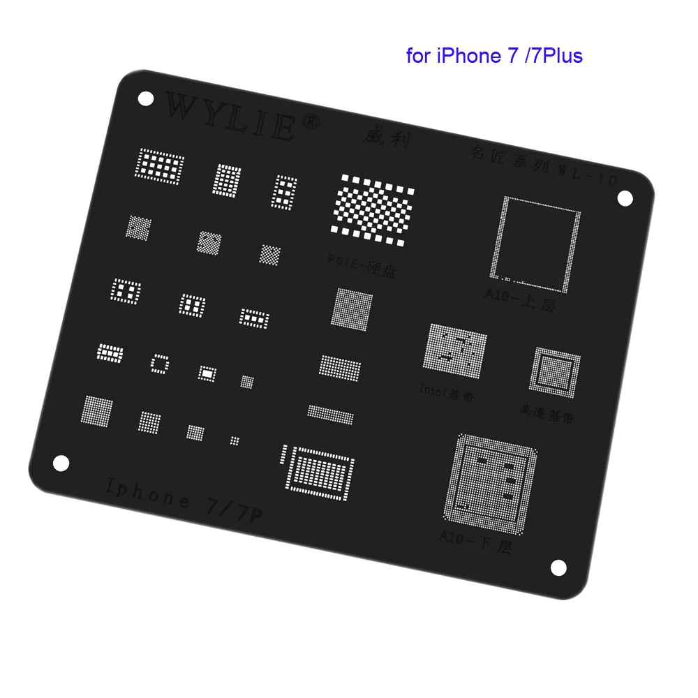 WYLIE черный трафарет Универсальный для iPhone 5 6 6S 7 8 X XS MAX XR IC жесткий диск ЖК экран