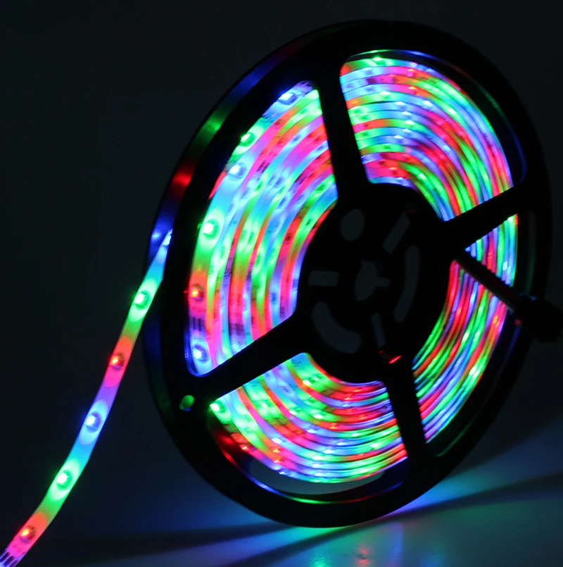 5 м 300 светодиодов 3528 RGB Меняющие цвет водонепроницаемые флисовые полосы Набор + 24
