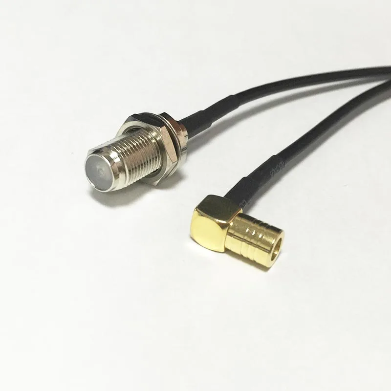 Новый F Женский Джек переключатель SMB правый угол разъем RG174 кабель 20 см 8