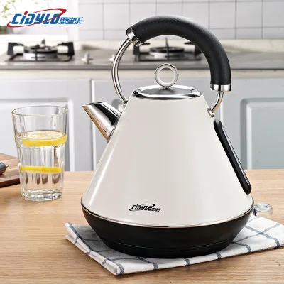 White 220V Нержавеющая сталь Электрический чайник с защитой от ожогов 1.8L дома Кофе чайник маленький Приспособления кувшин для воды 1800W - Цвет: White