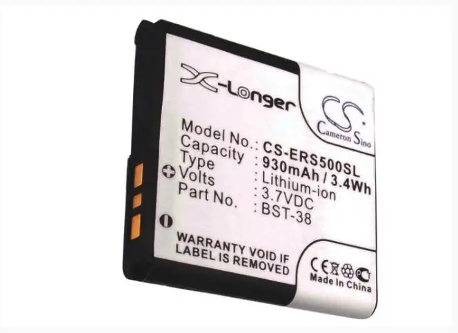 Аккумулятор Cameron Sino 930 мАч для SONY ERICSSON C510 C902 C902C C905 F100 Jalou K770 K770i K850 K850i K858 K858c K858I Mango R306