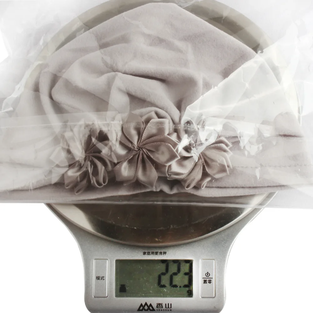 Детская шапочка с цветком для мальчиков и девочек однотонная эластичная