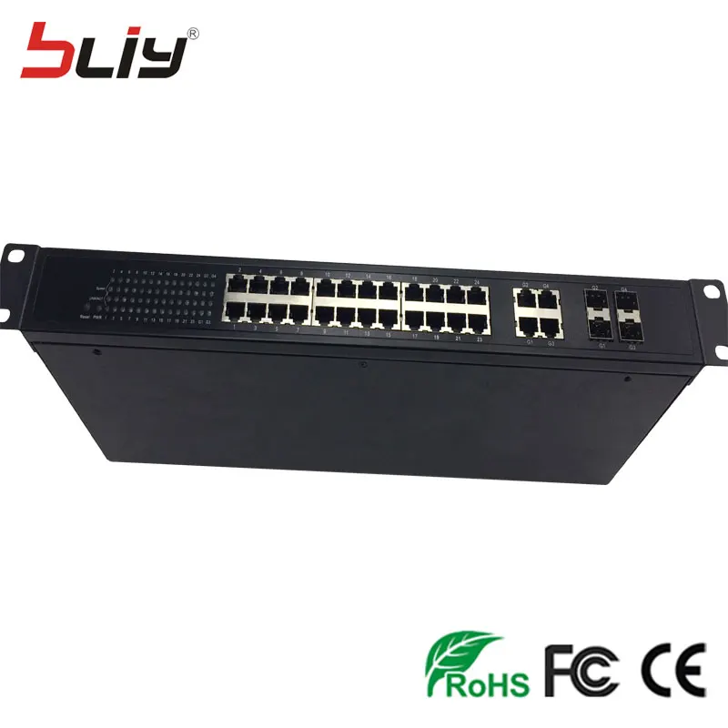 L3 SFP SNMP сети оптические коммутаторы 24 rj45 4 комбинированный переключатель уровня 3