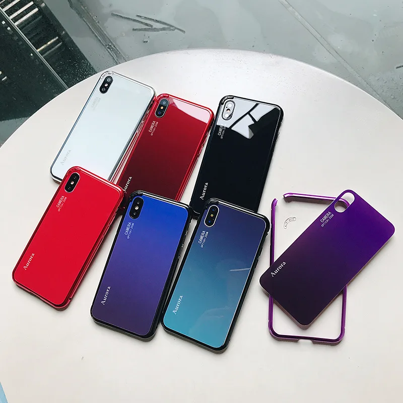 2 в 1 алюминиевое закаленное стекло чехол для iPhone 7 8 Plus XS Max Роскошный