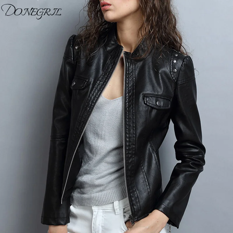 Кожаная куртка 2019 Женская Новогодняя Дизайнерская из искусственной кожи мягкое