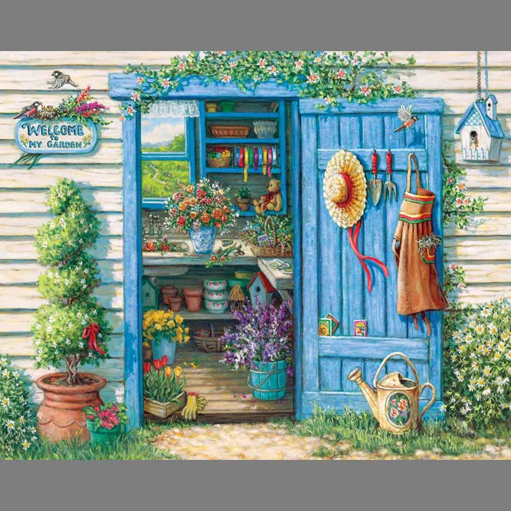 Наружные Цветы Магазин DIY круглая Алмазная картина вышивка крестиком из