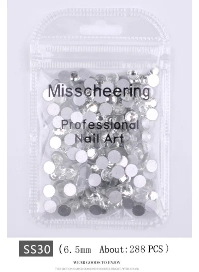 SS30 (White 6.5mm ) Высокий свет ААА Стразы Кристалл AB прозрачный SS3-SS40(1,3 мм-6,5 мм) не стразы с плоской задней стороной на горячей фиксации для ногтей 3D ногтей искусство драгоценные камни - Цвет: SS30 (White 6.5mm )