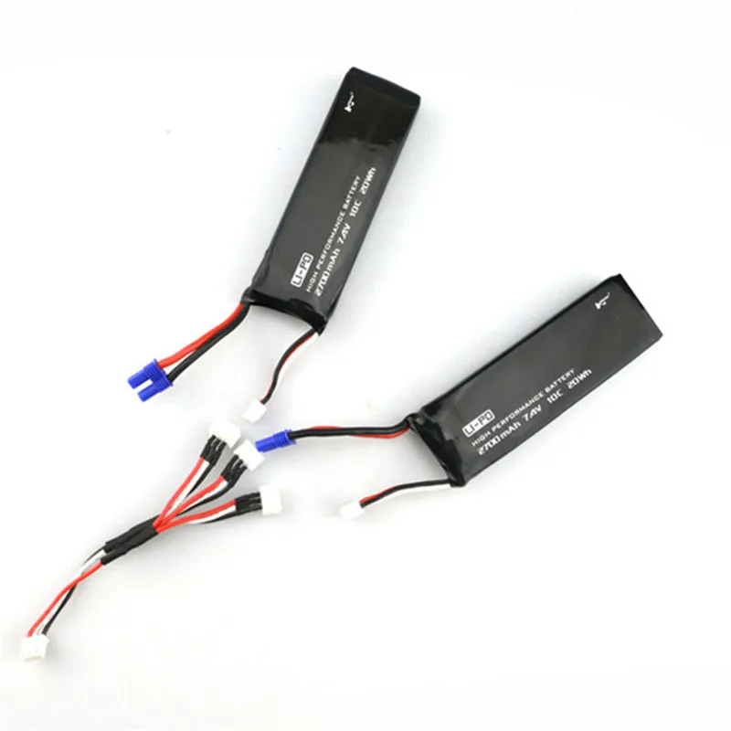 Hubsan H501S X4 запасные части 2 шт. 7.4 В 10C 2700 мАч Батарея 1 до 3 зарядный кабель Разъем