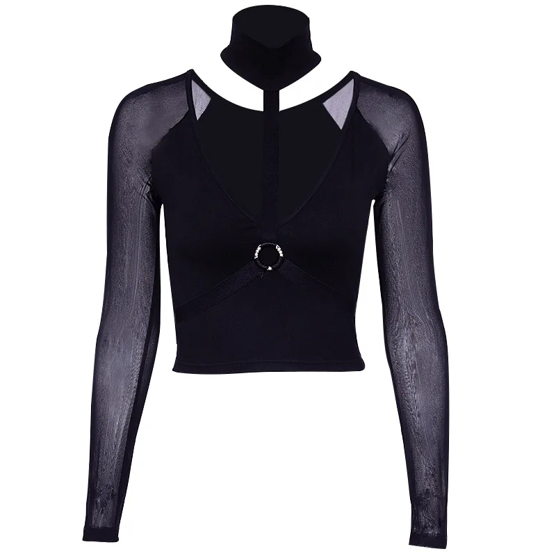 Новинка 2019 женские короткие футболки сексуальные готические шикарные стильные